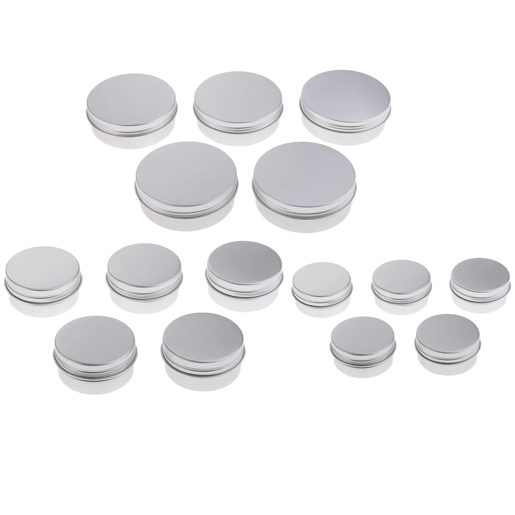5pcs 30-120ml Balm Boxes Cosmetic Case Cream Make Up Pot Lip Jar Tin Aluminum Container Box Bin Bins