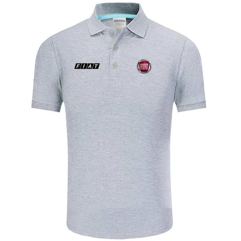 

High quality FIAT logo Polo classic brand Men Polo Shirt Men Casual solid Short Sleeve cotton polos