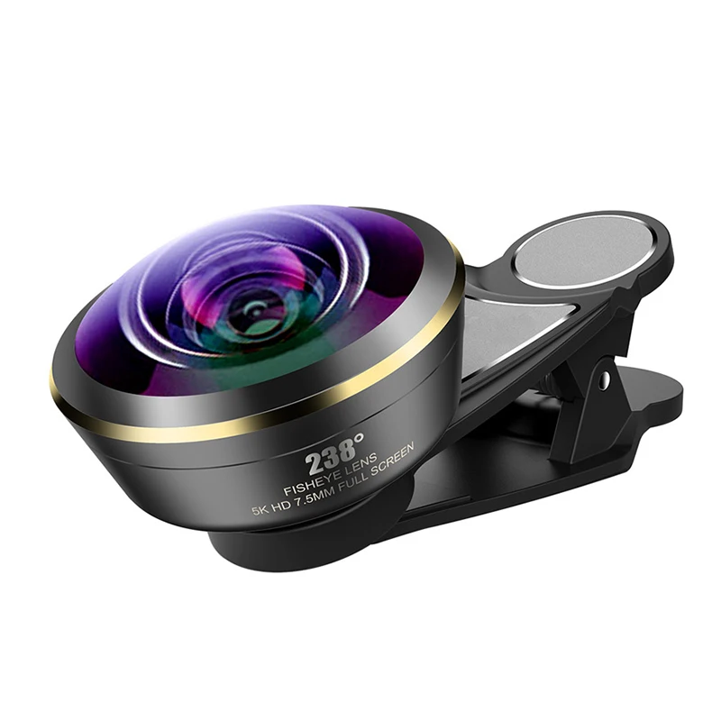 Комплект для телефона с объективом камеры 5K Hd Full Screen Super Fisheye 238 градусов Iphone Xs Xr 8 7 6