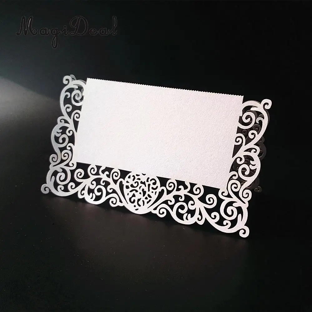 MagiDeal 25pcs White  Paper Vine for Wedding Party Table Name Place Cards Favor Decor Message Setting Card Party Supplies