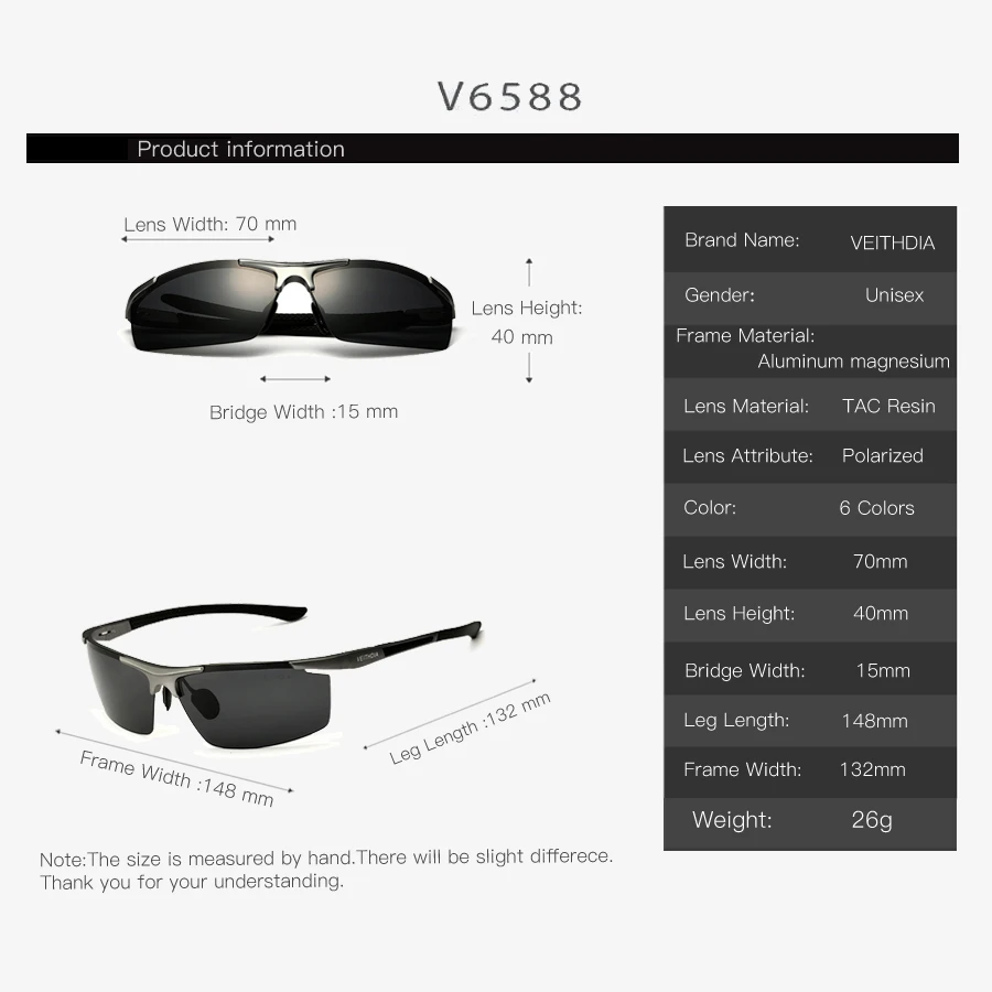 VEITHDIA Aluminum Magnesium Sport Sunglasses Polarized Men Coating Mirror Driving Sun Glasses oculos Male Eyewear Accessories