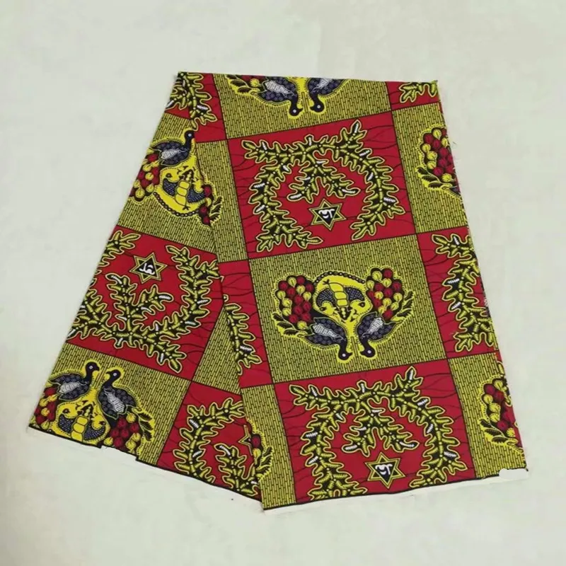 Стиль красный цвет Анкара Африканский полиэстер восковая печать на ткани высокого качества африканская ткань для вечерние платья 6 ярдов N90323-4