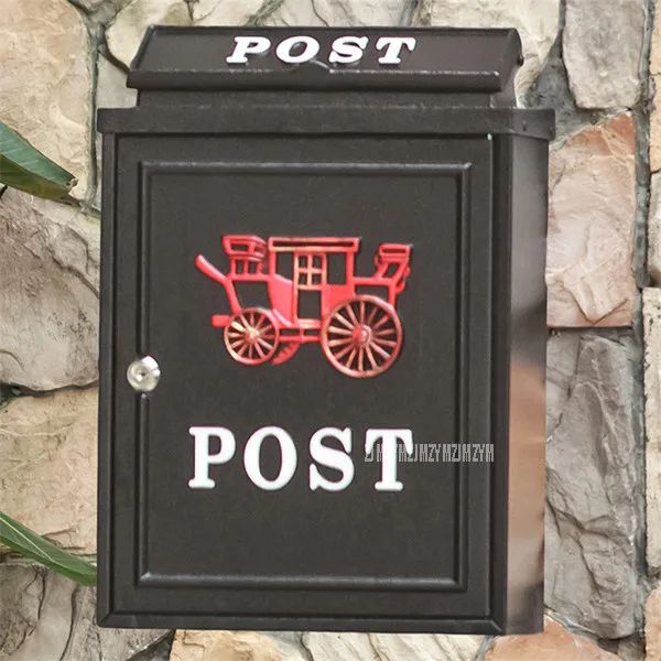 Алюминиевый почтовый ящик с замком, домашний винтажный почтовый ящик для газет, водонепроницаемый почтовый ящик для сада, пасторальный почтовый ящик в деревенском стиле - Цвет: MB-19-E