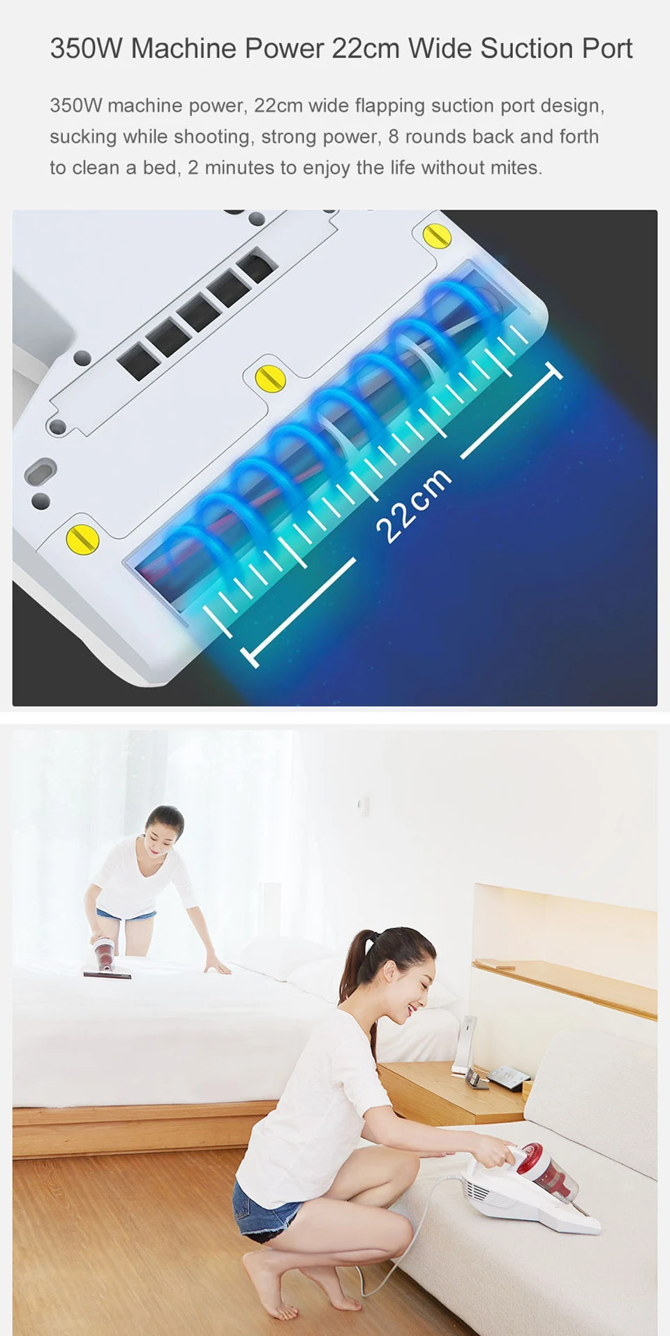 Xiaomi Mi Vacuum Cleaner JV11 Handheld Anti-mite Dust Remover Strong Suction Vacuum Cleaner Dust Cleaner from Xiaomi Youpin (8)