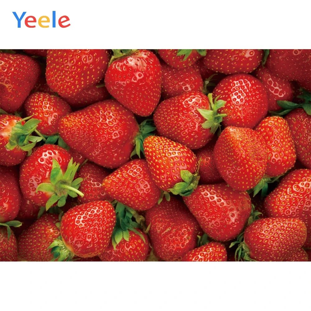 

Yeele Fresh Red Strawberry Tempting Personalized Restaurant Photography Photographic Backgrounds Backdrops Baby For Photo Studio