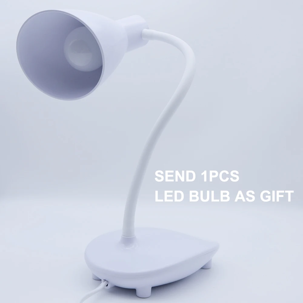  Desk Lamp with on/off switch EU/US Plug flexible table Lamp For Home Office Study Reading Light