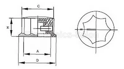 10x ручки, 0,9" x 0,59" вал 6 мм ", MF-B01, для радио/аудио ветчины