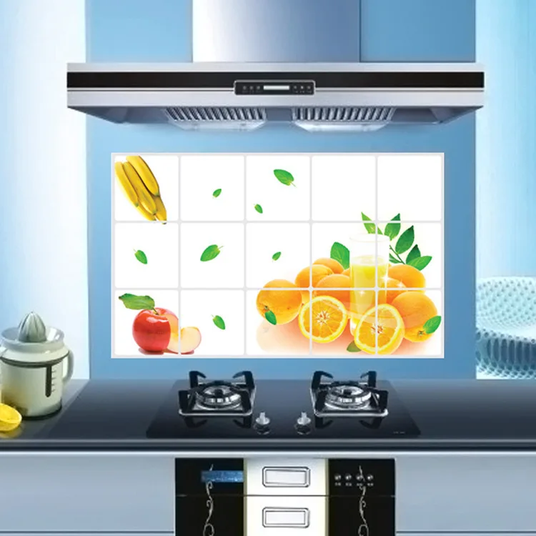 Kitchen Water Oil Proof Sticker Papers Decals Practical Kitchen Wall Aluminum Sticker