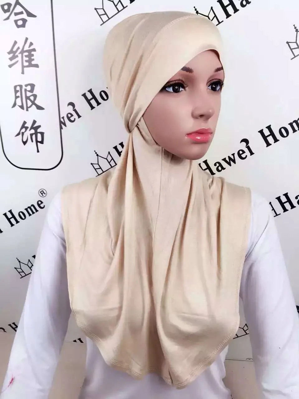 12 шт./лот) топ и юбка Джерси полотняного плетения из чистого хлопка мусульманский хиджаб шарф, цвета в ассортименте hw034