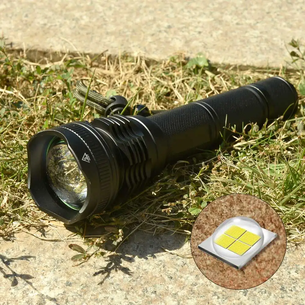 

ANYIGE High Power LED Flashlight XHP50 2000LM Waterproof Zoom Tactical Flashlight Torch Use 2*18650 Battery Rechargeable Battery