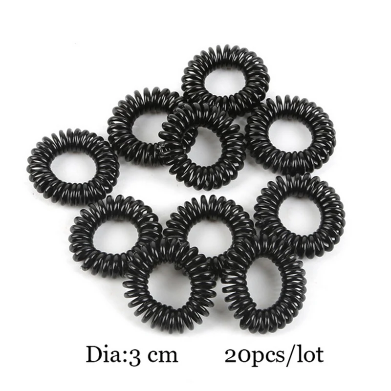 

20pcs/lot Transparent Popular Hairwear Black Color Telephone Wire Hair Band Hair Rope Wholesale Hair Accessories for Women