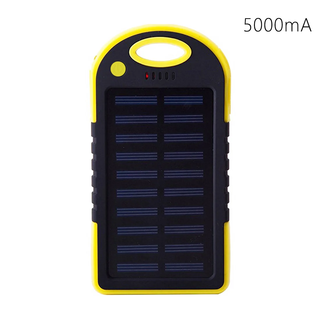 Водонепроницаемый внешний аккумулятор на солнечной батарее, 5000 мА/ч, Двойной внешний USB порт, полимерный аккумулятор, зарядное устройство, светильник для улицы - Цвет: black and yellow