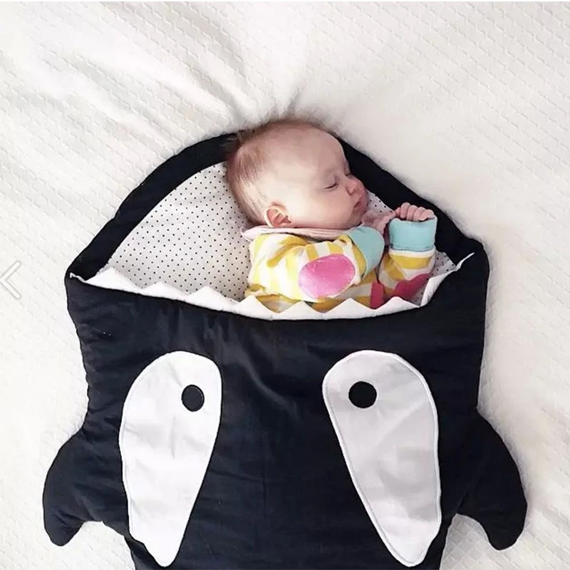 

Shark shape newborn Sleeping Bag 100% cotton infant blanket swaddle wrap for baby stroller bed winter Warm Baby sleeping bags