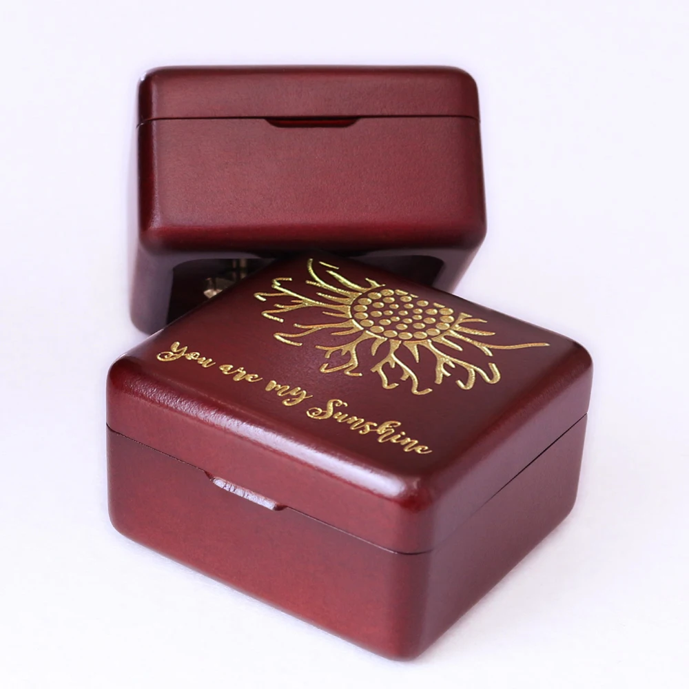 Sinzyo Music Box You are My Sunshine Birthday Gift for Christmas Valentines Day Handmade Wooden