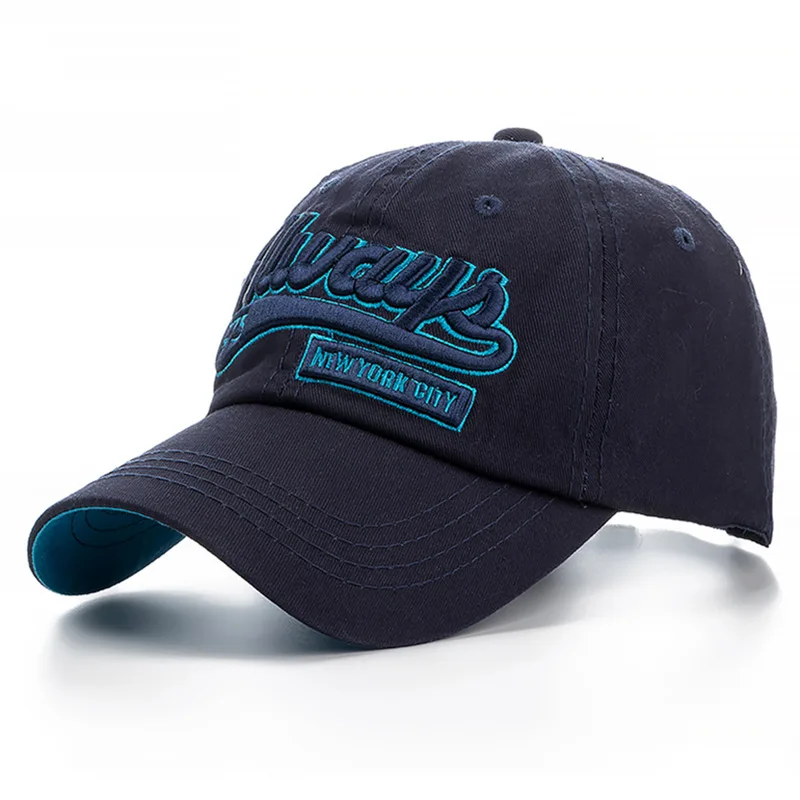 Navy Blue 1 шт., хлопковая кепка унисекс, Высококачественная бейсболка для мужчин и женщин, брендовая Кепка с 3D вышитыми буквами, уличная Кепка для папы, Gorras - Цвет: Navy Blue