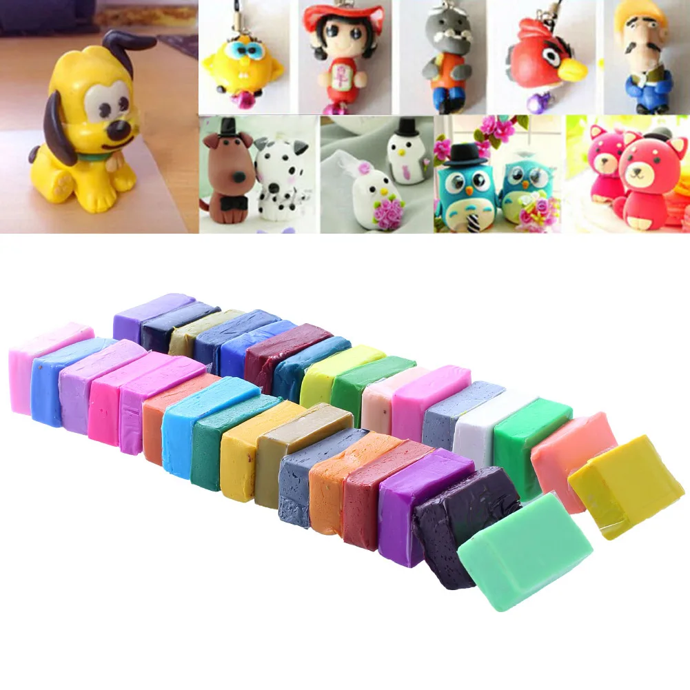

32 Colour 5 Tools Baking Clay Polymer Clay Light Soft Clay DIY Soft Molding Craft Blocks Oven Clay Birthday Gift Kids Adult Safe