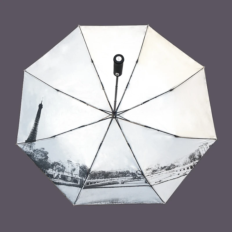 Creative LED Light Flashlight Umbrella Rain Women Brand Men Large Automatic Umbrella Eiffel Tower LIKE RAIN UBY36