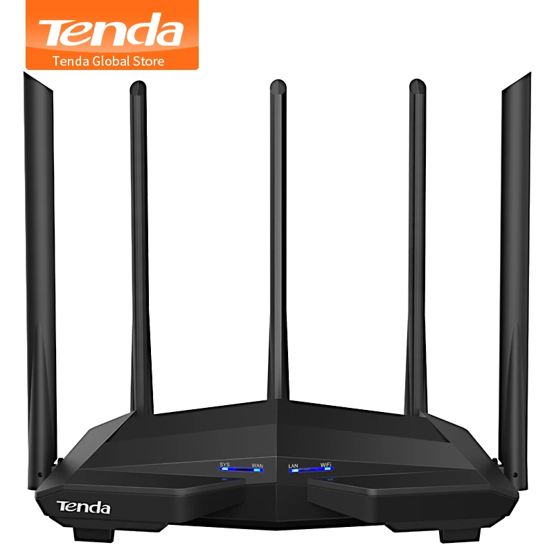 

New Tenda AC11 Gigabit Dual-Band AC1200 Wireless Router Wifi Repeater with 5*6dBi High Gain Antennas Wider Coverage, Easy setup