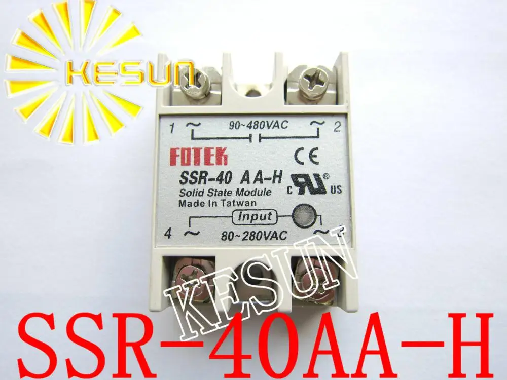 

SSR-40AA-H SSR-40 AA-H 40A 80-280V AC TO 90-480V AC AC-AC Single Phase Solid State Relay x 10PCS