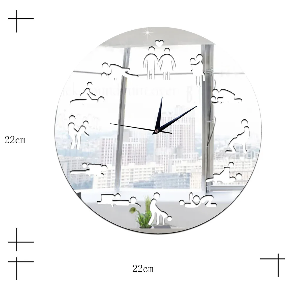 Современный дизайн секс позиция немой настенные часы для спальни настенные украшения бесшумные часы свадебный подарок настенные часы