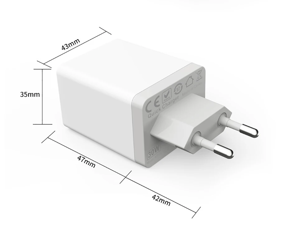 EU/US usb type C PD+ QC3.0 QC4.0 30 Вт Быстрое USB зарядное устройство для телефона Быстрая зарядка 4,0 5A USB для Mackbook Air iPhone X samsung Xiaomi