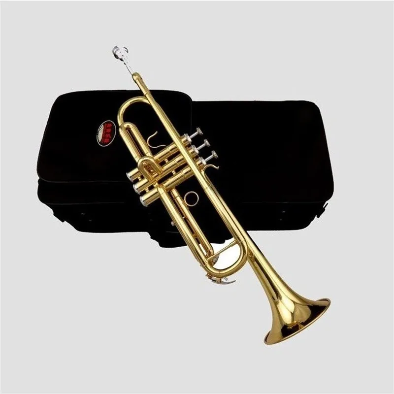 JINYIN JYTR-M100 Профессиональный Bb Труба золото и серебро начинающих тромпета с мундштуком и мягкий чехол Горячая Распродажа