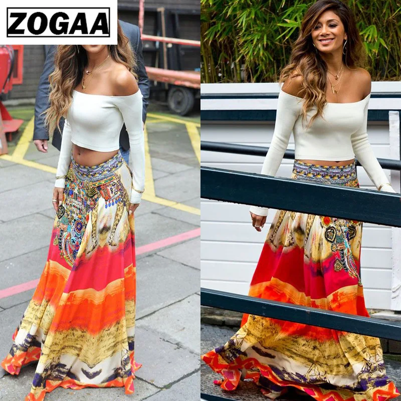 

Bohemian Ankle-Length Skirts Women Maxi Skirt Thailand Ethnic style Fashion Print Straight Ankle-Length High-street Sexy Clothes