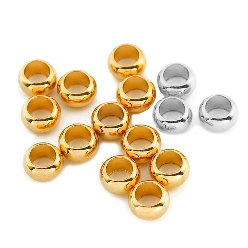 

100Pcs/lot Hole Size 2/3/4/5/6mm Positioning Beads Stainless Steel Loose Bead Spacers for Jewelry Making DIY Bracelet Necklace