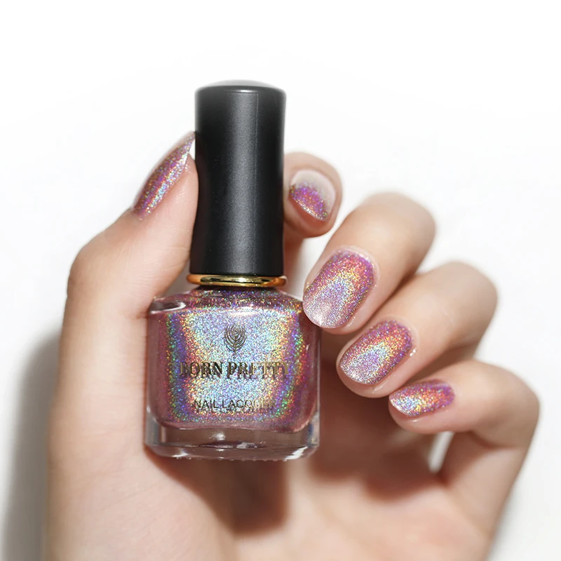 BORN PRETTY 6ml Iridescent Shiny Holographic Nail Polish Wonderworld Glitter Series Sequins Nail Art Lacquer Manicure Tools