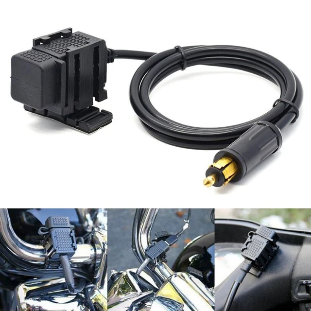 12V-24V Waterproof Motorbike DIN Hella Powerlet Plug to 2.1A Dual USB  Charger for BMW Triumph Motorcycle Mobile Phone GPS - AliExpress