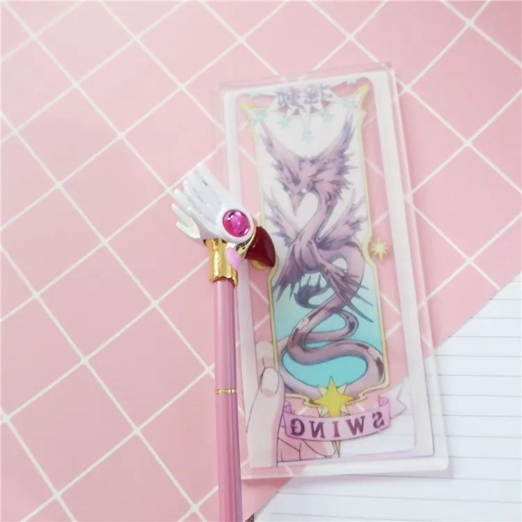 Japanese anime Magic Card Girl Sakura Metamorphosis wand Student pen Ferrous metal Signature Gifts for children | Тематическая