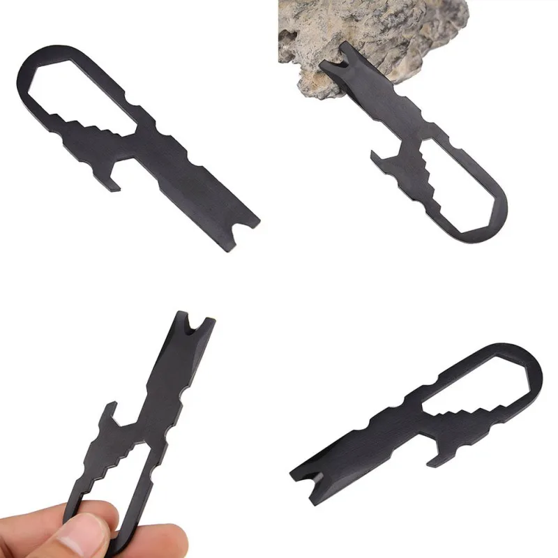 Keyring التخييم edc المشي في وظيفة المفك مفتاح قلادة زجاجة فتاحة أدوات مصغرة جديدة