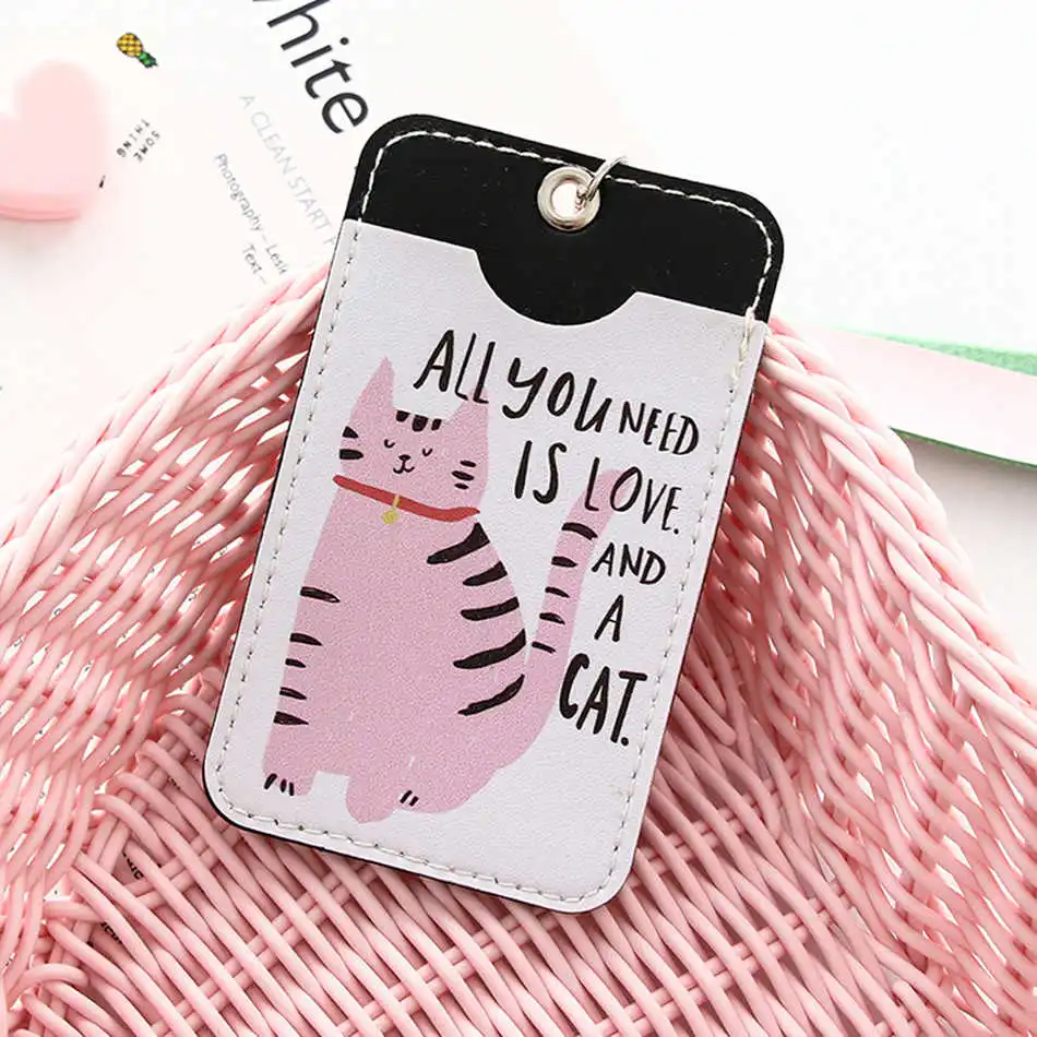 11 Kawaii, животное, кот, ремешок, банк, кредитный ID держатель для карт, чехол для женщин, для путешествий, банк, автобус, кредитная карта, брелок, кошелек, держатель на цепочке - Цвет: 11