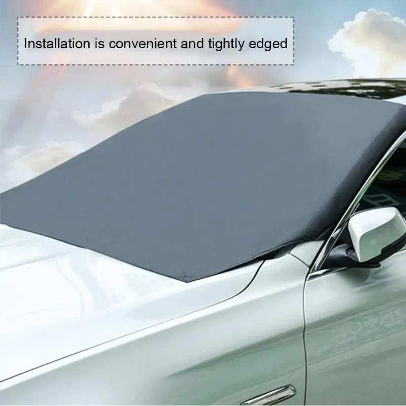 210x120 см универсальная Магнитная Защитная пленка для лобового стекла автомобиля, защита от снега и льда, черная защита от солнца на лобовое стекло