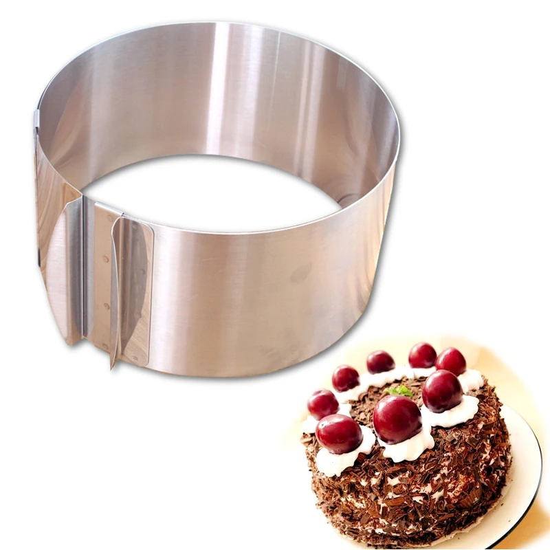 Limeow Cake Ring Adjustable Circle Cake Rings Stainless Steel Cake Ring Cake Mould Made of Stainless Steel 6-12 Inch for Kitchen Baking Sponge Cakes Dessert Pies for Cake Mousse Mould Baking 