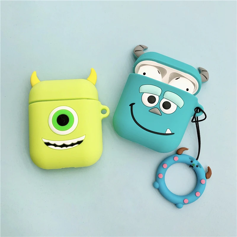 

For AirPods Case Bluetooth Wireless Earphone Case For Apple Airpods Charging Box Cartoon Cover with Finger Ring Strap