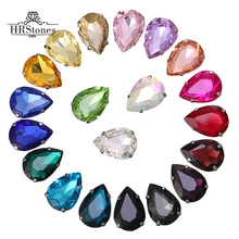 Claw Rhinestones Crystals Water Drop 7x10mm 10x14mm 13x18mm 18x25mm 20x30mm Evening Dress Decorations Sewing On Rhinestones