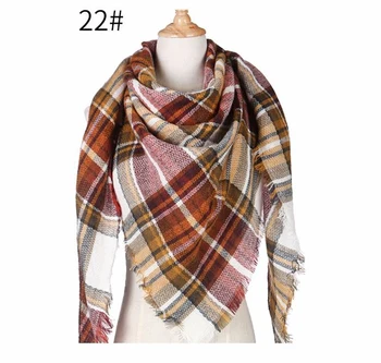 

Oversize autumn Winter Scarf Women Triangle Warm Plaid wrap Shawls Ladies Cashmere femme Scarves pashmina hijab tassel wraps