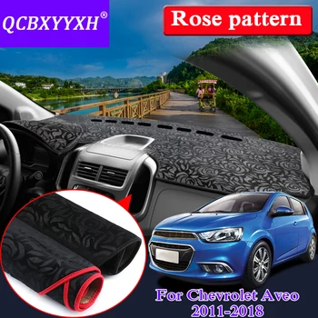 

Car Styling Anti-slip Mat For Chevrolet AVEO 2011-2018 LHD&RHD Rose Pattern Dashboard Mat Protective Pad Shade Cushion Cover