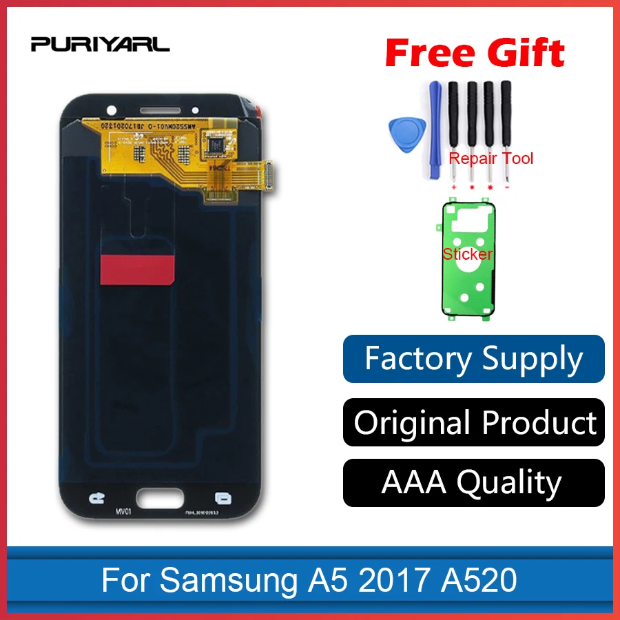 

Super Amoled Cellphone Display For Samsung Galaxy A5 2017 A520 A520F A520F/DS LCD Touch Screen Digitizer Sensor Replacement