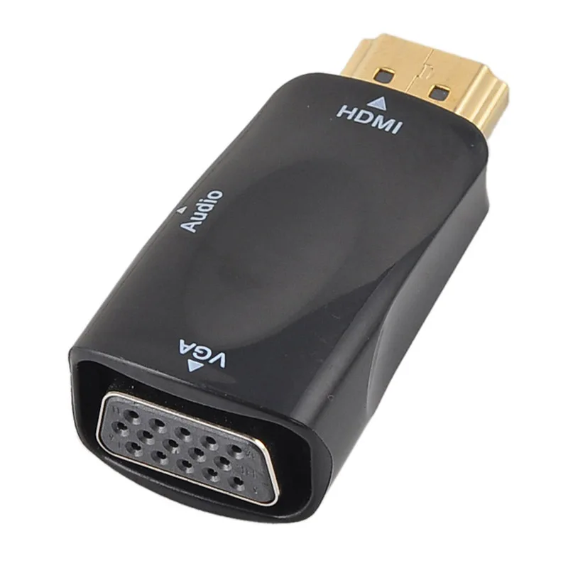 HDMI к VGA адаптер конвертер с аудио кабель мужчин и женщин 1080p для ПК/HDTV DVD - Цвет: black