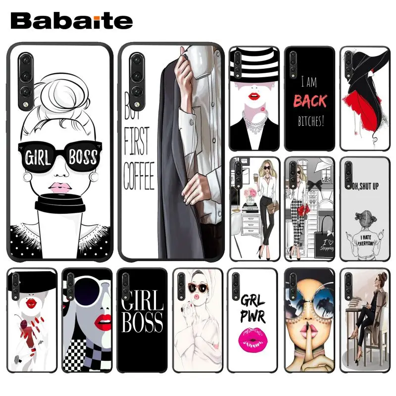 Babaite vogue girl boss Новое поступление черный чехол для телефона Huawei Mate10 Lite P20 Pro P9 P10 Plus