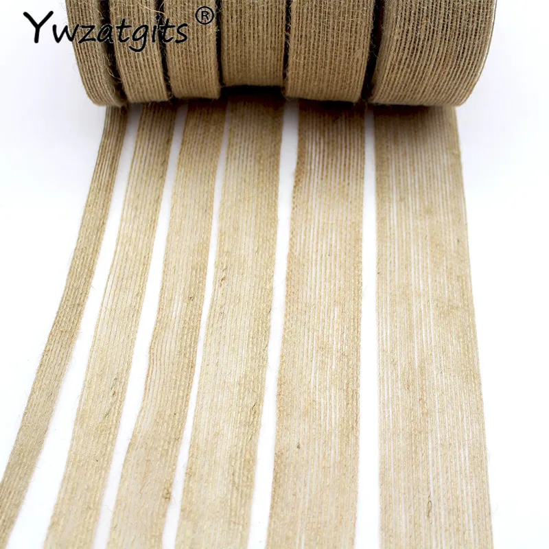 

2Yards Natural Color Burlap Hessian Ribbon Hemp Lace Trim Jute DIY Vintage Wedding Event Packing Decoration Supplies YV0804