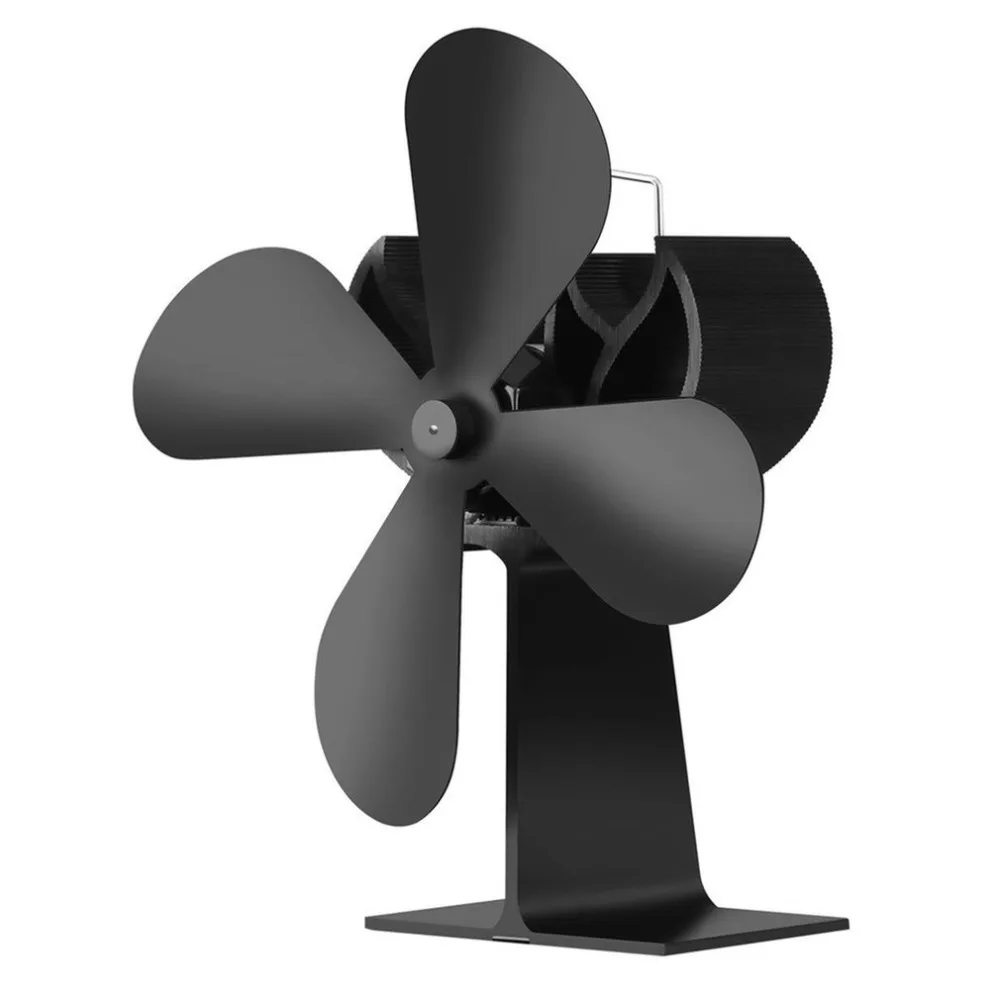 

Winter Warm Heat Powered Stove Fan Log Wood Burner Quiet Black Home Fireplace Fan Efficient Heat Distribution