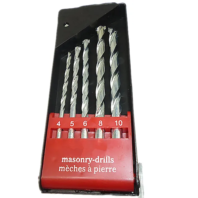 5pc Masonry Brick Stone Drill Bits Carbide Tip Drill Bit 4mm 5mm 6mm