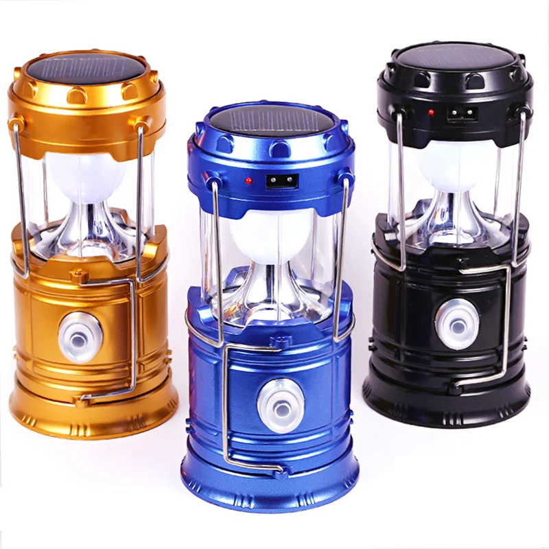 US $10.08 Portable Solar Charger Camping LED Flashlight Outdoor Lighting Folding Camp Tent Lamp USB Rechargeable Lantern
