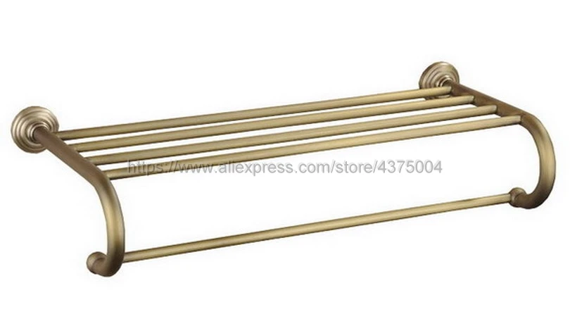 Bathroom Copper Towel Bar Antique Brass Toilet Towel Holder Towel Rack Shelf Solid Holder Brief Fixed Bathroom Accessory Nba026