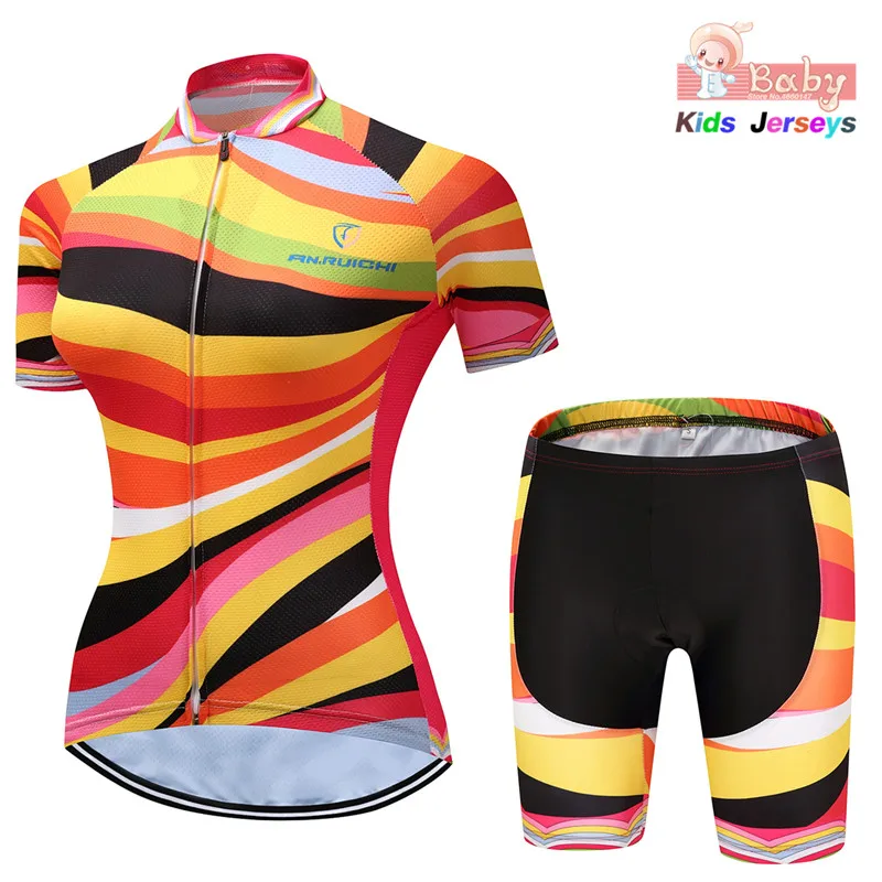 

New Girls Cycling Jersey Set 2019 Summer Bike Jersey Mtb Shorts Children Road Mountain Bicycle Clothes Maillot Ropa Ciclismo