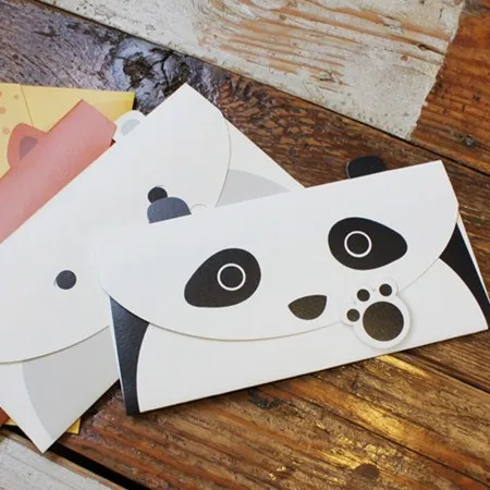 

Cute Animal Card Envelopes Panda/Bear/Dog/Fox/Pig/Rabbit Message Cards Gift Kids Greeing Cards Invitation
