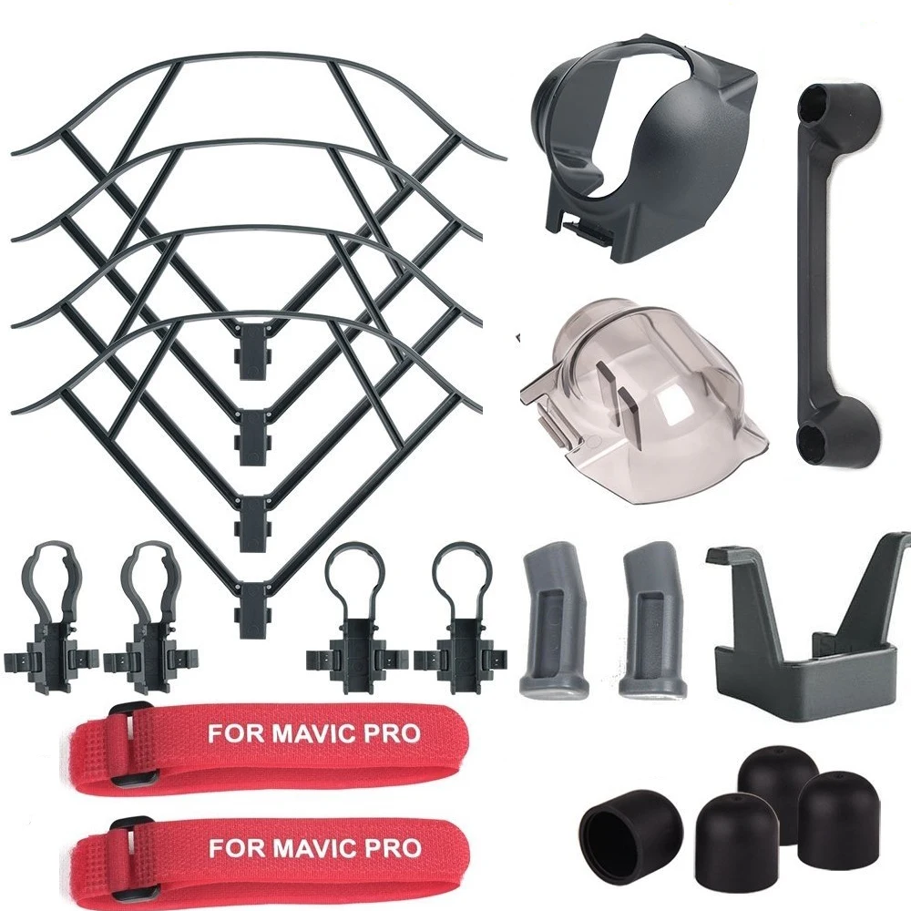 

7 Pack Accessory Kits for DJI Mavic Pro Propeller Prop Guard, Landing Gear Extender, Lens Hood,Gimbal Guard Protector, Motor Cap
